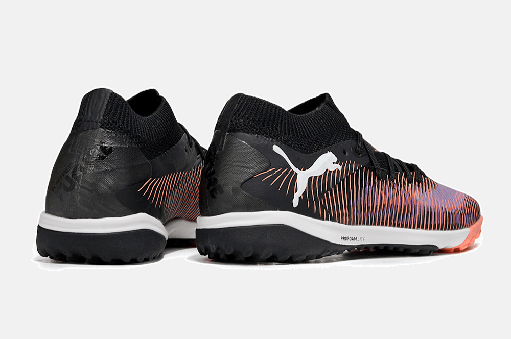 Chuteira Society Puma Future 8 TF - Preta, Roxa e Laranja - Unlimited Pack - Tevo Sports SPORT*