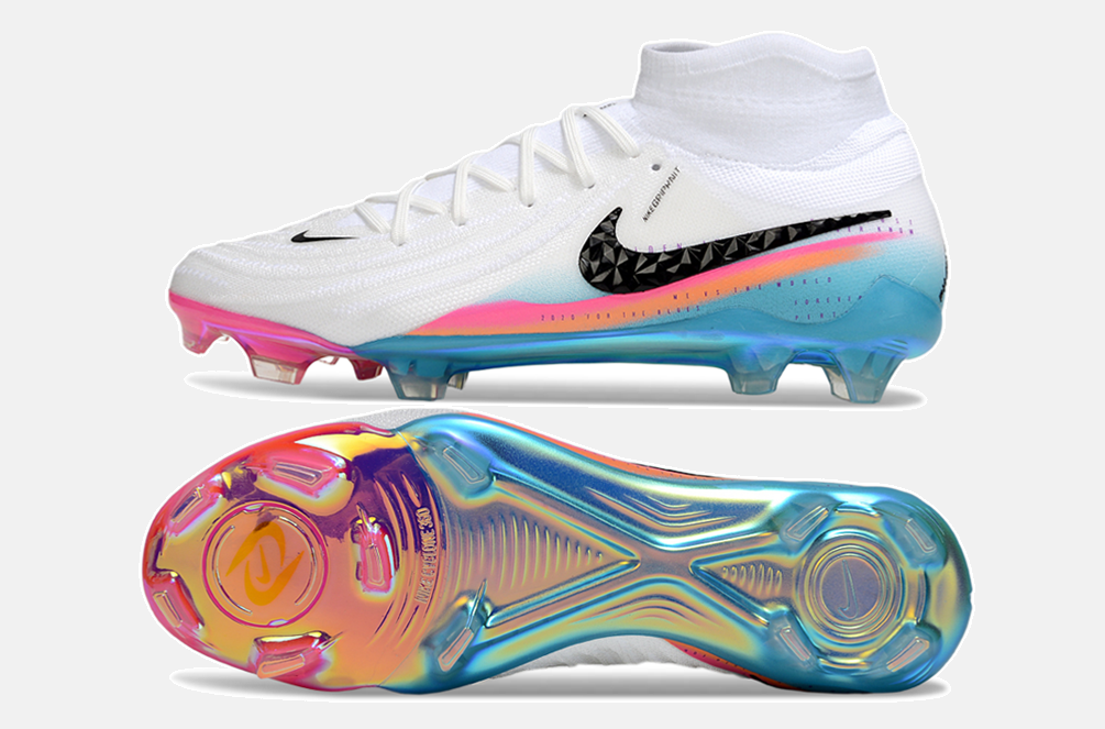 Nike Phantom Luna Elite FG - Branca, Rosa, Laranja e Azul - vista traseira