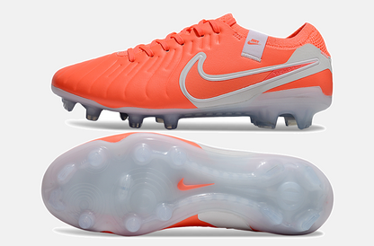 Nike Tiempo Legend 10 FG -  Laranja e Branca - Pack Mad Energy - vista traseira