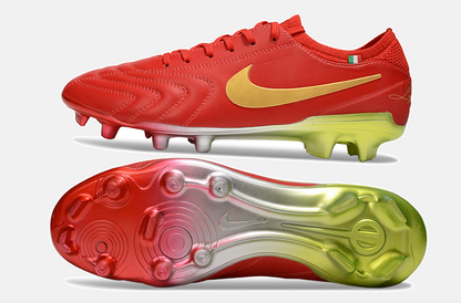 Nike Tiempo Legend 10  FG -  Vermelha e Dourada - Edição Especial - vista traseira