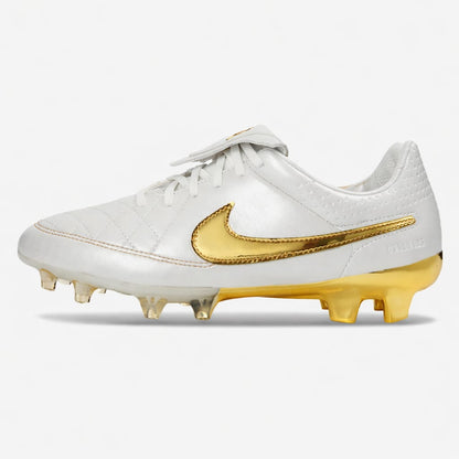 Nike Tiempo Legend Elite FG - Branca e Dourada - Touch of Gold - Tevo Sports SPORT*