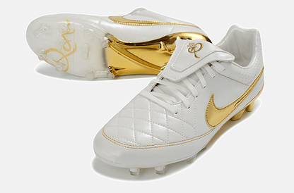 Nike Tiempo Legend Elite FG - Branca e Dourada - Touch of Gold - Tevo Sports SPORT*