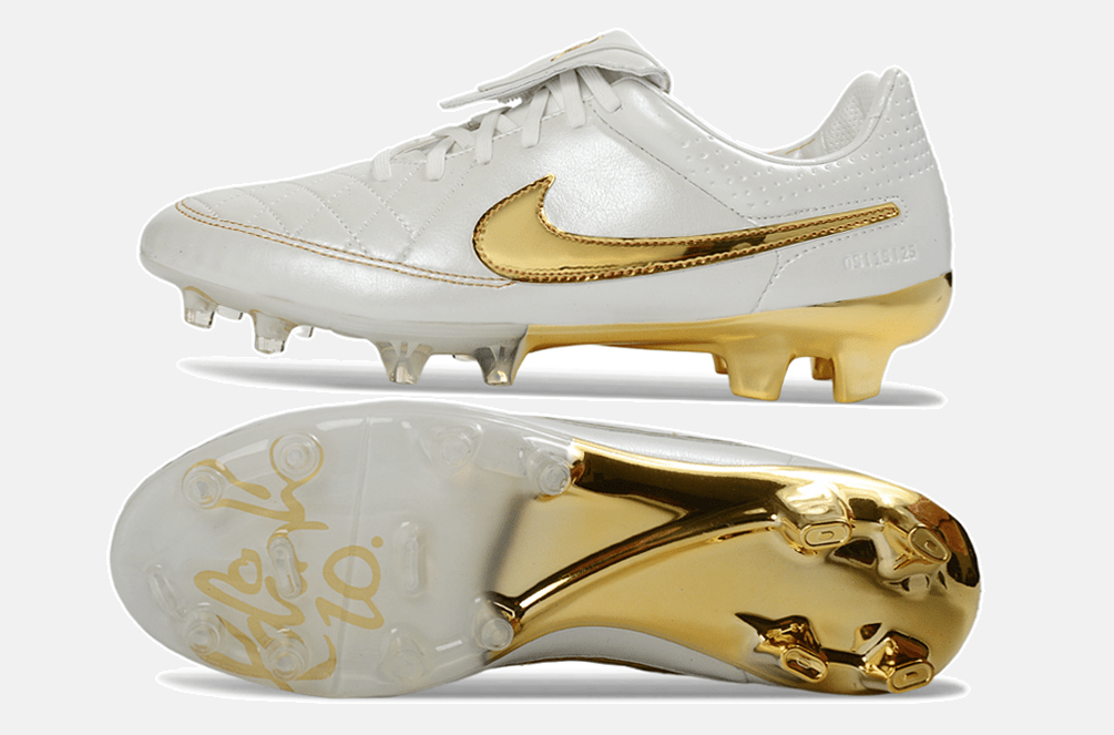 Nike Tiempo Legend Elite FG - Branca e Dourada - Touch of Gold - Tevo Sports SPORT*