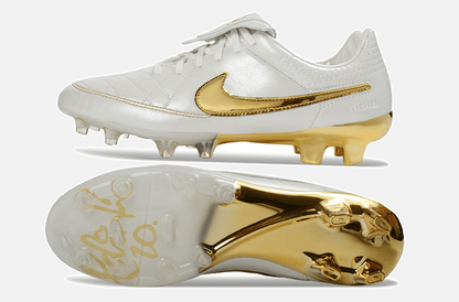 Nike Tiempo Legend Elite FG - Branca e Dourada - Touch of Gold - Tevo Sports SPORT*