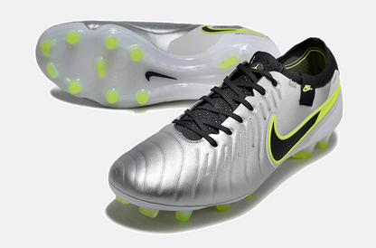 Nike Tiempo Legend 10 Elite FG - Prata e verde - detalhe