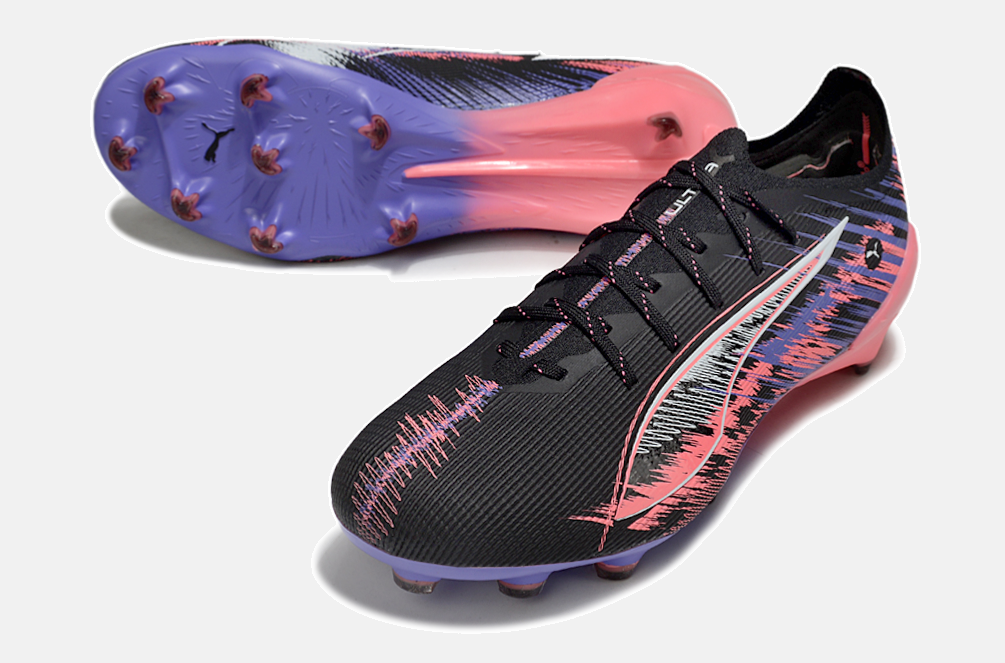 Puma Ultra 5 FG - Preto, Rosa e Roxo - vista traseira