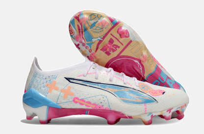 Puma Ultra 5 Ultimate FG - Branca, Azul e Rosa - imagem 8