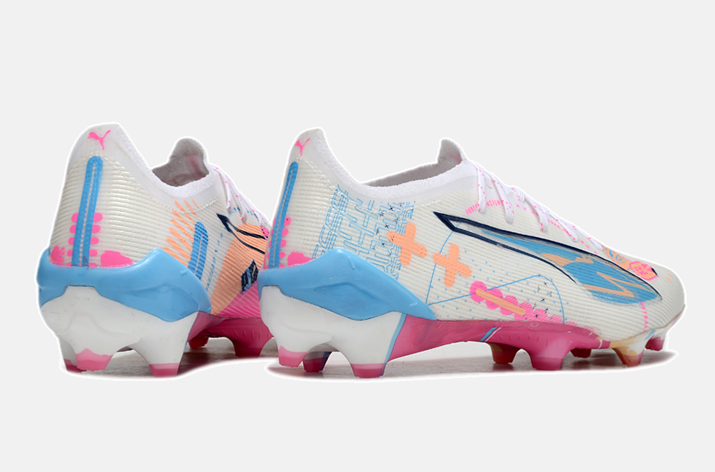 Puma Ultra 5 Ultimate FG - Branca, Azul e Rosa - imagem 7