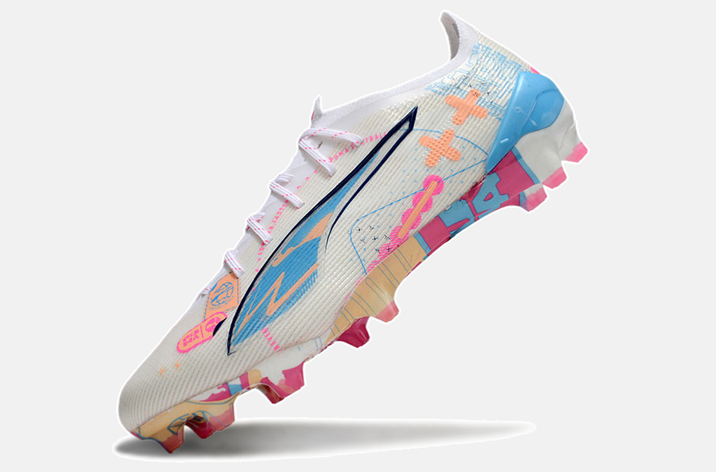 Puma Ultra 5 Ultimate FG - Branca, Azul e Rosa - imagem 5