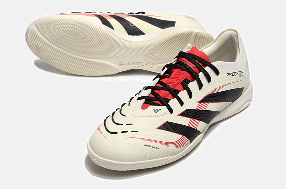 Tênis Futsal Adidas Predator Elite Fold-Over Tongue IC - Begê, Preta e Vermelha - detalhe