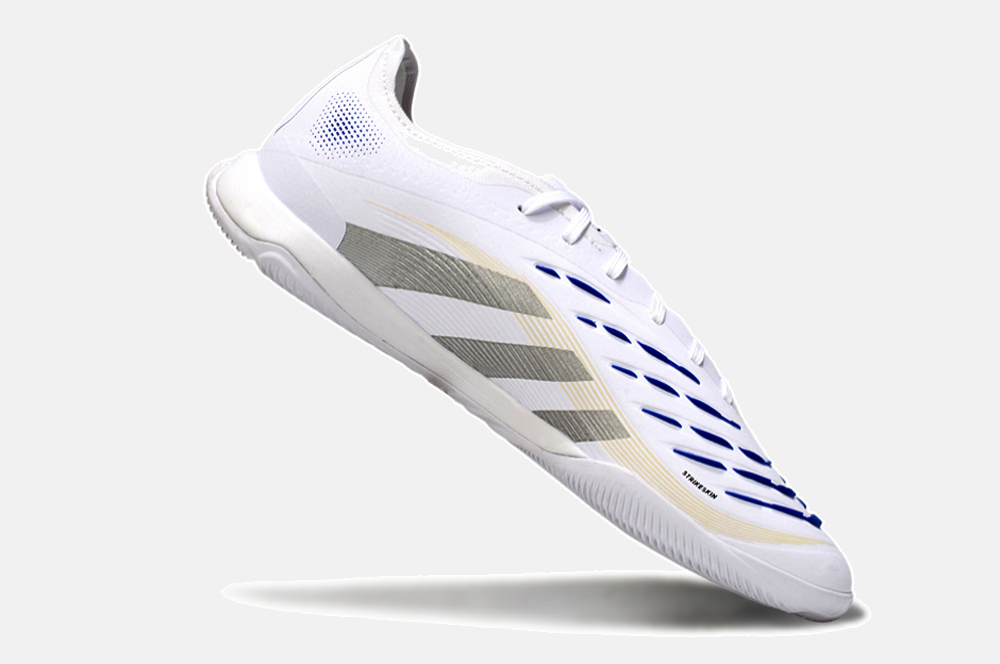 Tênis Futsal Adidas Predator Elite Fold-Over Tongue IC - Branca, Cinza e Dourada - imagem 6