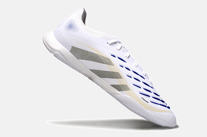 Tênis Futsal Adidas Predator Elite Fold-Over Tongue IC - Branca, Cinza e Dourada - imagem 6