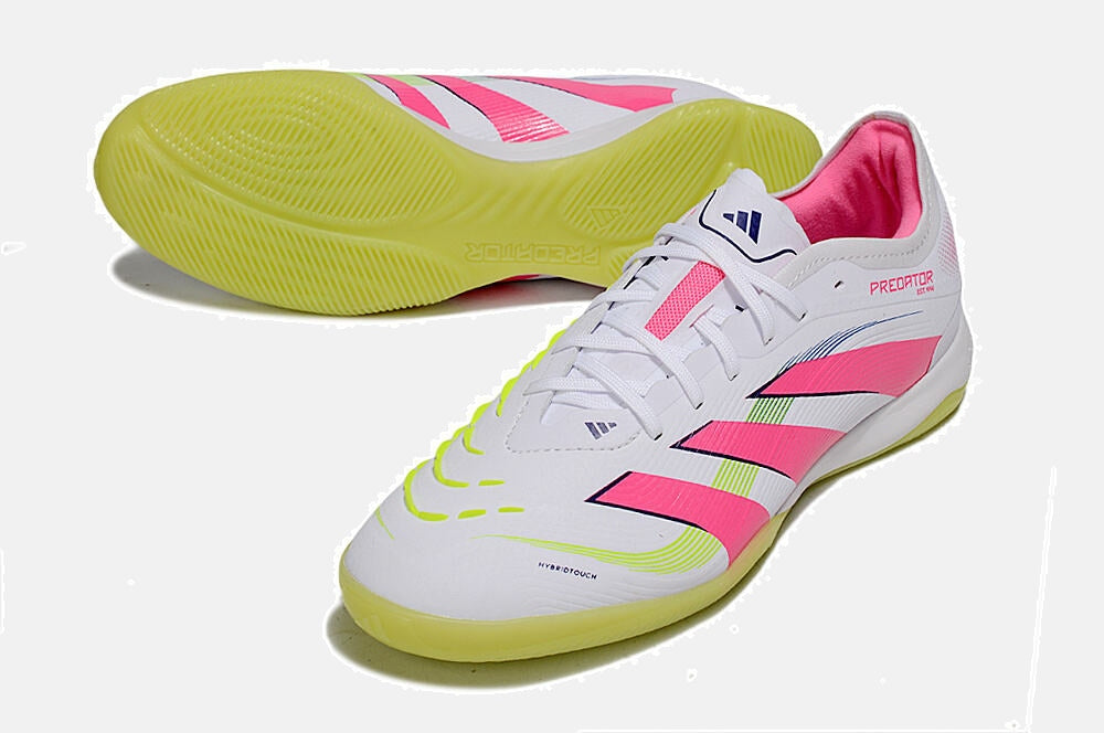 Tênis Futsal Adidas Predator Elite Fold-Over Tongue IC - Branca, Verde, Rosa e Roxa - detalhe