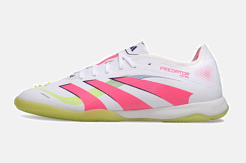 Tênis Futsal Adidas Predator Elite Fold-Over Tongue IC - Branca, Verde, Rosa e Roxa - imagem 4