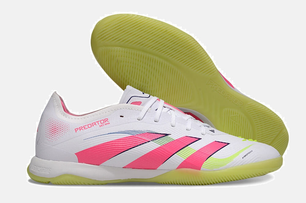 Tênis Futsal Adidas Predator Elite Fold-Over Tongue IC - Branca, Verde, Rosa e Roxa - imagem 8