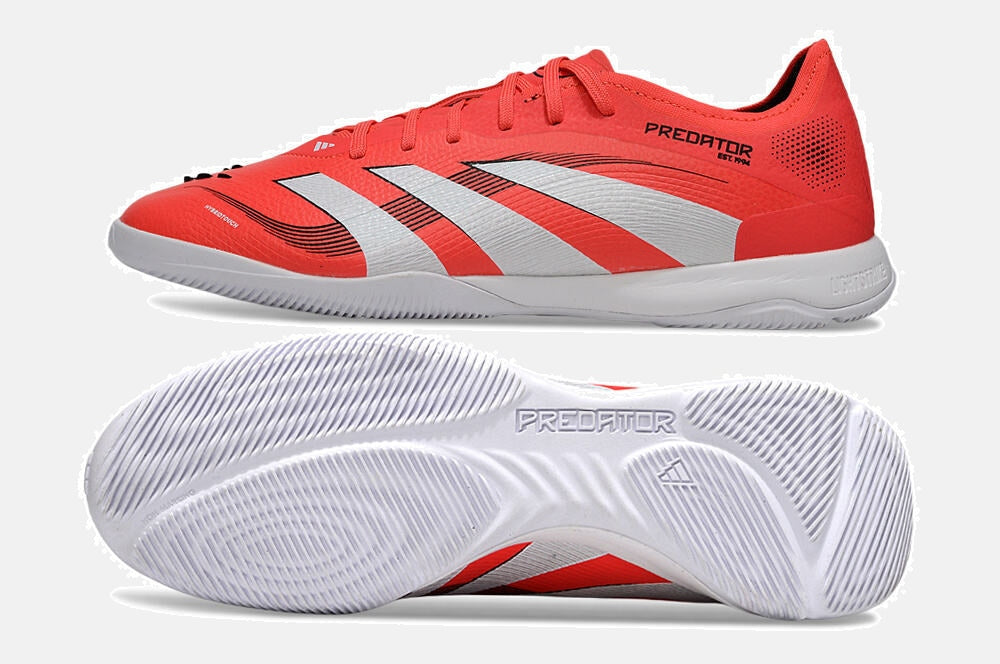 Tênis Futsal Adidas Predator Elite Fold-Over Tongue IC - Laranja e Branca - vista traseira
