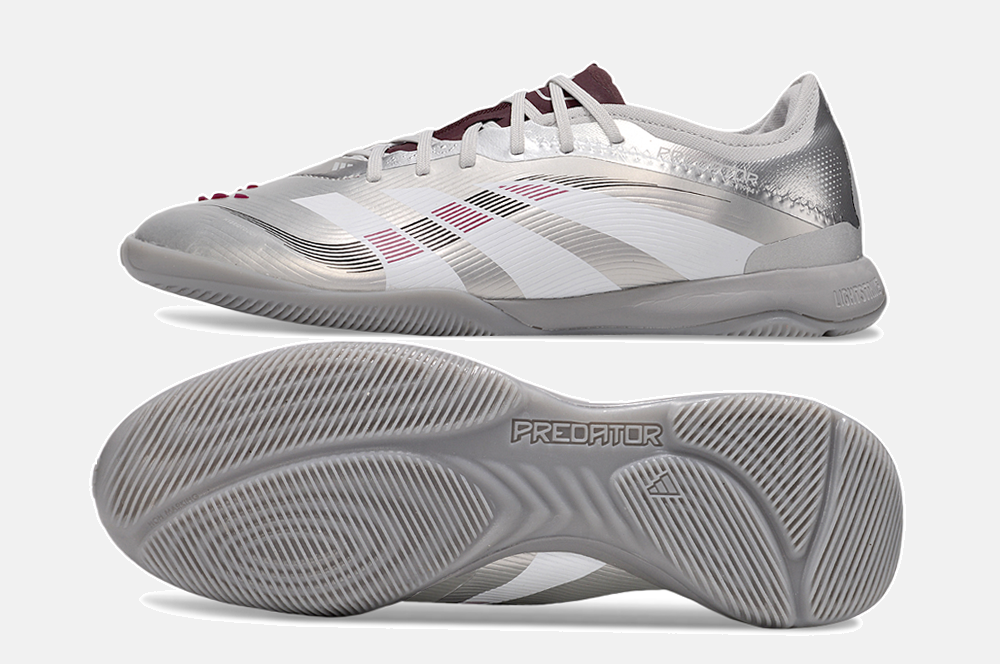 Tênis Futsal Adidas Predator Elite Fold-Over Tongue IC - Prata - vista traseira