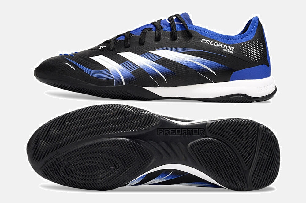 Tênis Futsal Adidas Predator Elite Fold-Over Tongue IC - Preta, Azul e Branca - vista traseira