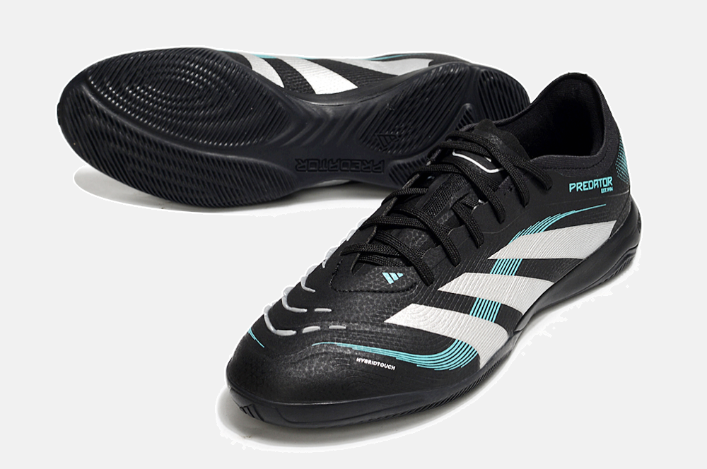 Tênis Futsal Adidas Predator Elite Fold-Over Tongue IC - Preta, Branca e Azul - detalhe