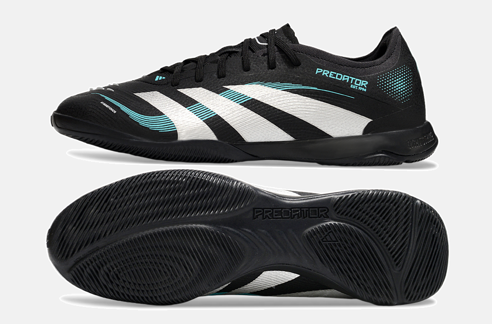 Tênis Futsal Adidas Predator Elite Fold-Over Tongue IC - Preta, Branca e Azul - vista traseira