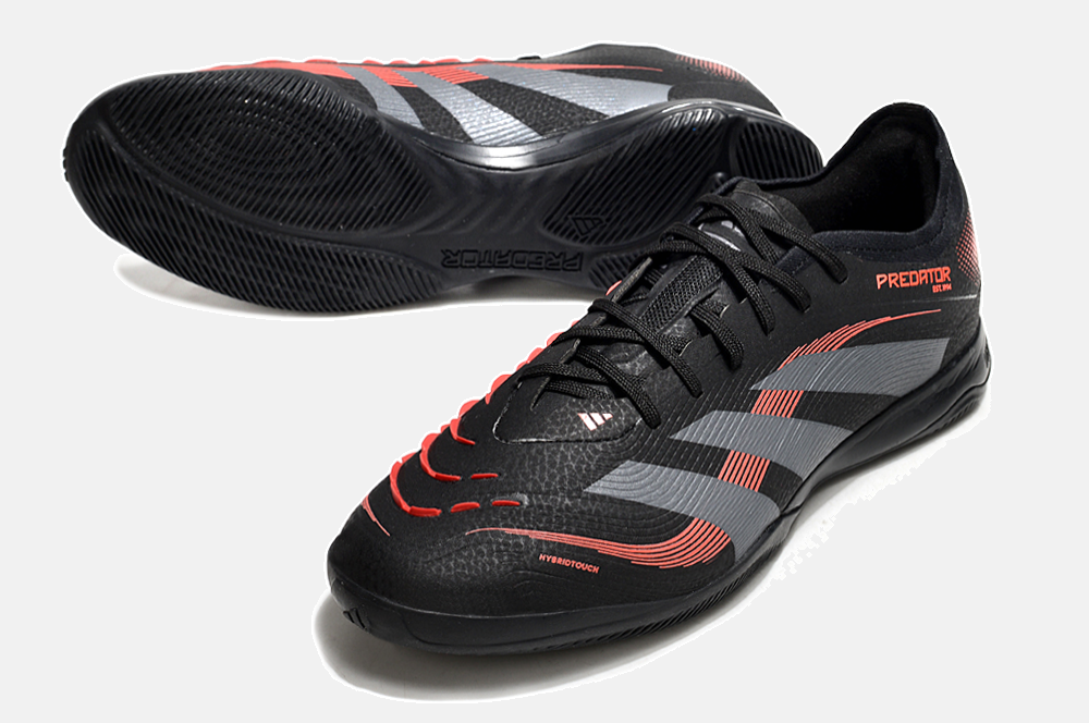 Tênis Futsal Adidas Predator Elite Fold-Over Tongue IC - Preta, Cinza e Vermelha - detalhe