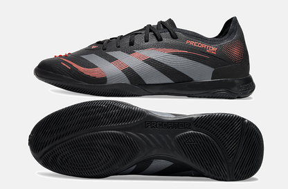 Tênis Futsal Adidas Predator Elite Fold-Over Tongue IC - Preta, Cinza e Vermelha - vista traseira