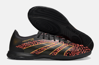 Tênis Futsal Adidas Predator Elite Fold-Over Tongue IC - Preta, Laranja e Dourada - imagem 8