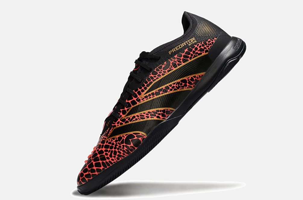 Tênis Futsal Adidas Predator Elite Fold-Over Tongue IC - Preta, Laranja e Dourada - imagem 5
