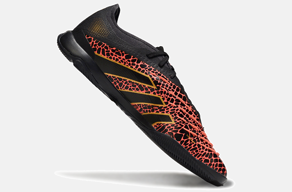 Tênis Futsal Adidas Predator Elite Fold-Over Tongue IC - Preta, Laranja e Dourada - imagem 6
