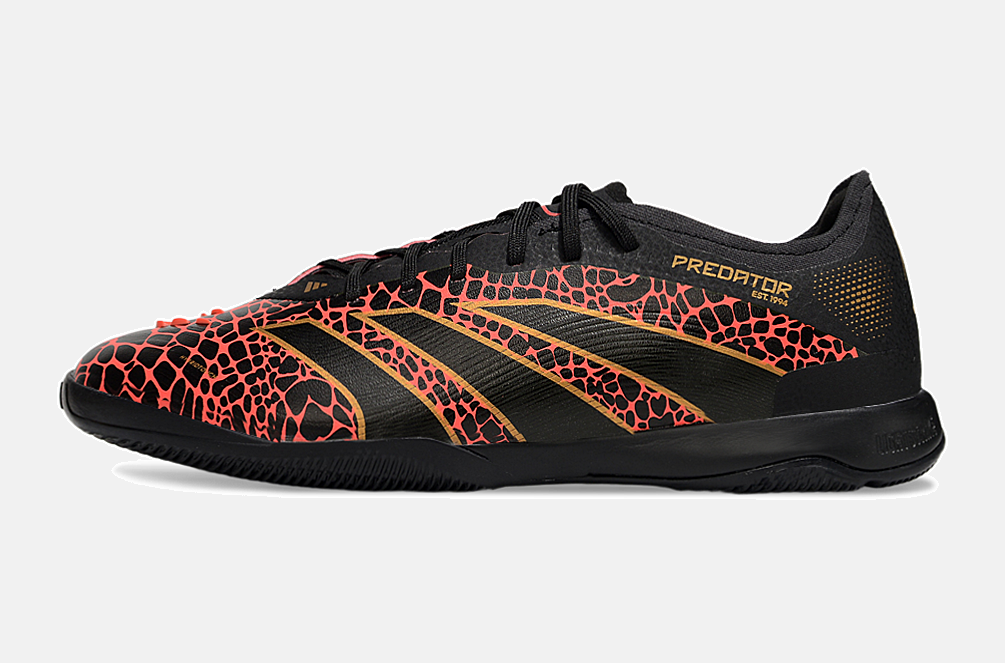 Tênis Futsal Adidas Predator Elite Fold-Over Tongue IC - Preta, Laranja e Dourada - imagem 4