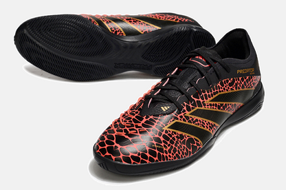 Tênis Futsal Adidas Predator Elite Fold-Over Tongue IC - Preta, Laranja e Dourada - detalhe