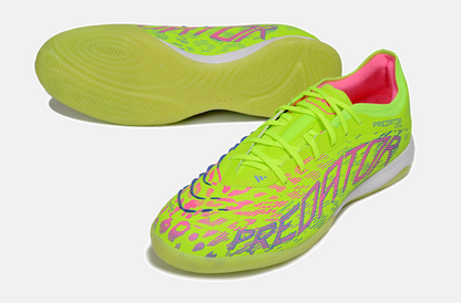Tênis Futsal Adidas Predator Elite Fold-Over Tongue IC - Verde, Rosa e Roxa - detalhe