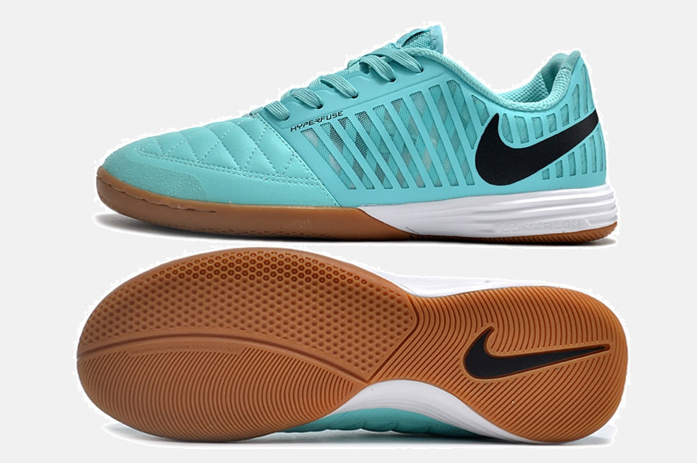 Tênis Futsal Nike Lunar Gato IC - Azul e Preta - vista traseira