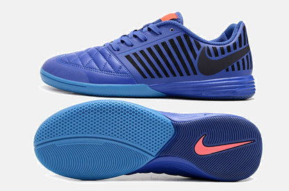 Tênis Futsal Nike Lunar Gato IC - Azul Escuro e Preta - vista traseira
