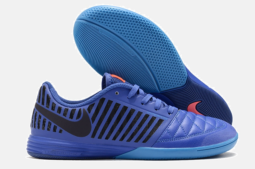 Tênis Futsal Nike Lunar Gato IC - Azul Escuro e Preta - imagem 8