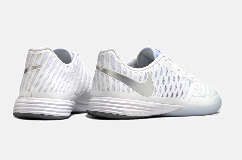 Tênis Futsal Nike Lunar Gato IC - Branca e Prata - imagem 7