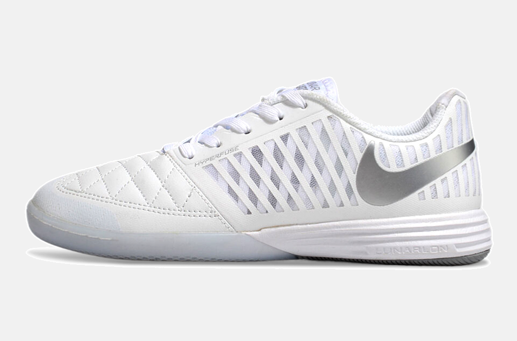 Tênis Futsal Nike Lunar Gato IC - Branca e Prata - imagem 4