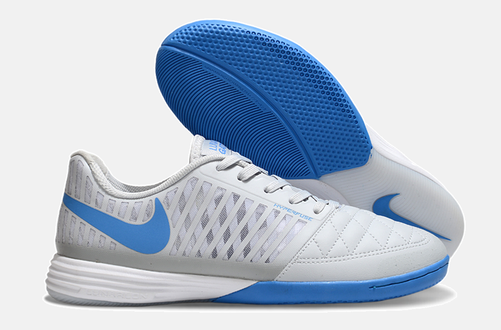 Tênis Futsal Nike Lunar Gato IC - Cinza e Azul - imagem 8