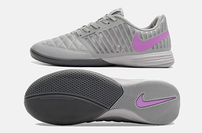 Tênis Futsal Nike Lunar Gato IC - Cinza e Roxa - vista traseira