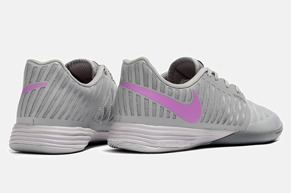 Tênis Futsal Nike Lunar Gato IC - Cinza e Roxa - imagem 7