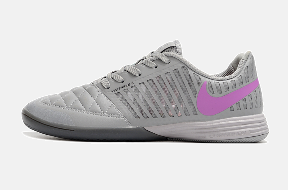 Tênis Futsal Nike Lunar Gato IC - Cinza e Roxa - imagem 4