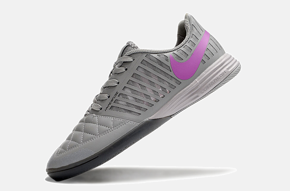 Tênis Futsal Nike Lunar Gato IC - Cinza e Roxa - imagem 5