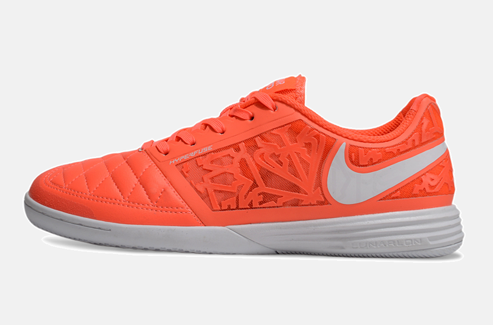 Tênis Futsal Nike Lunar Gato IC - Laranja e Branca - imagem 4