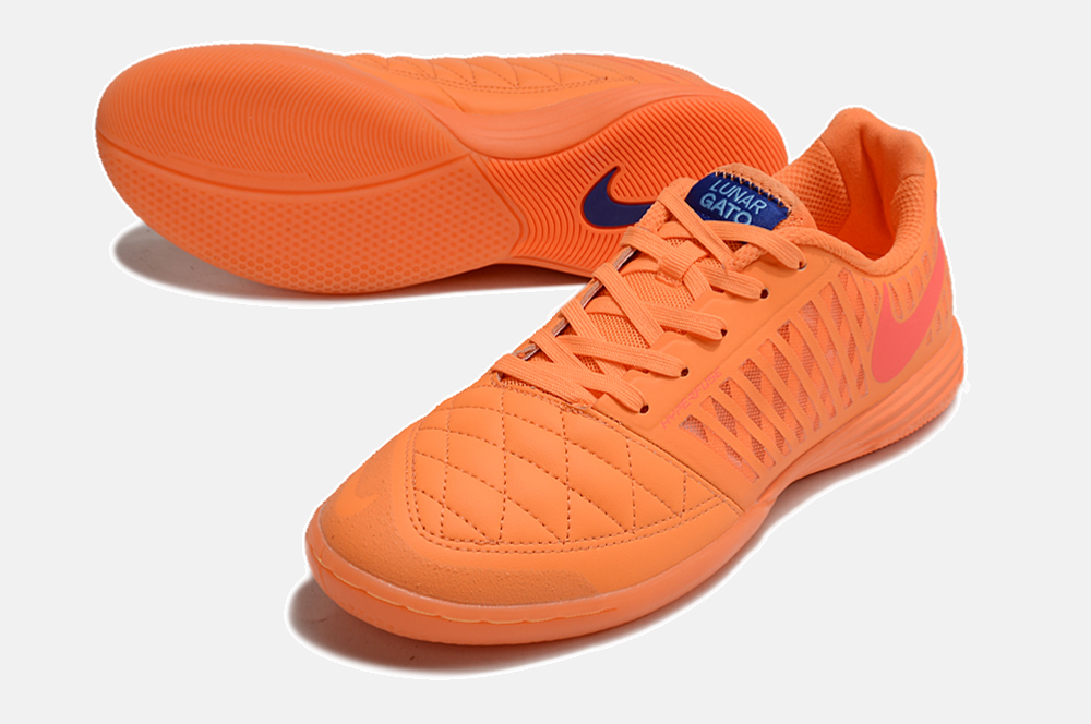 Tênis Futsal Nike Lunar Gato IC - Laranja - detalhe