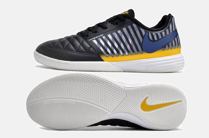 Tênis Futsal Nike Lunar Gato IC - Preta, Azul e Dourada - vista traseira