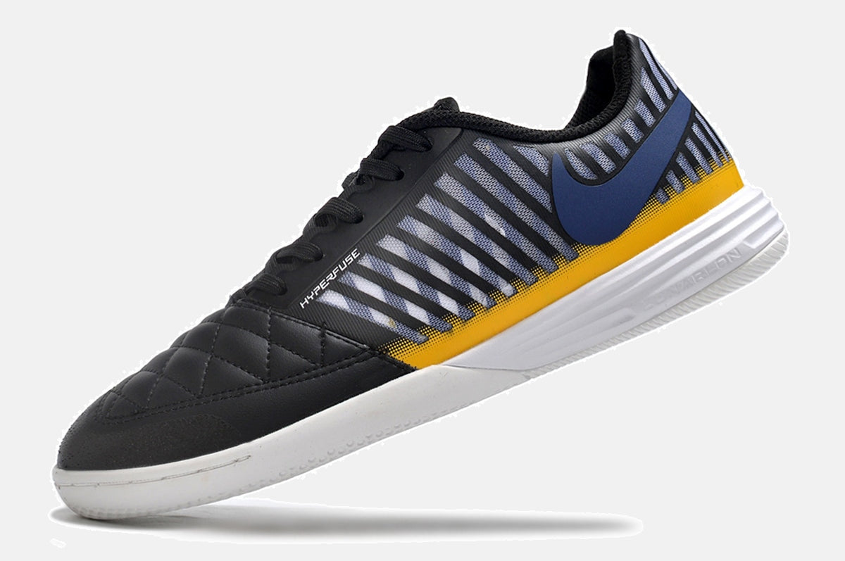 Tênis Futsal Nike Lunar Gato IC - Preta, Azul e Dourada - imagem 5