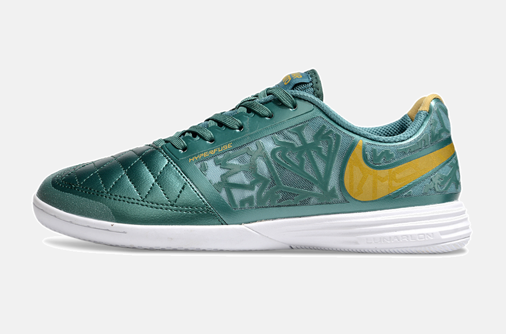 Tênis Futsal Nike Lunar Gato IC - Turquesa e Dourada - imagem 4