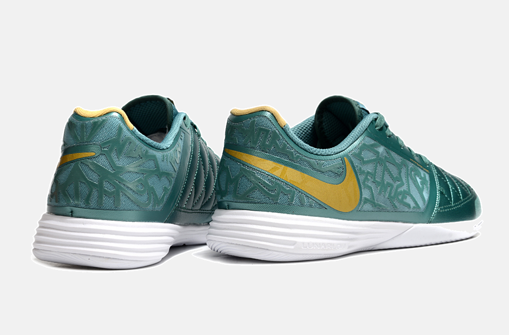 Tênis Futsal Nike Lunar Gato IC - Turquesa e Dourada - imagem 7