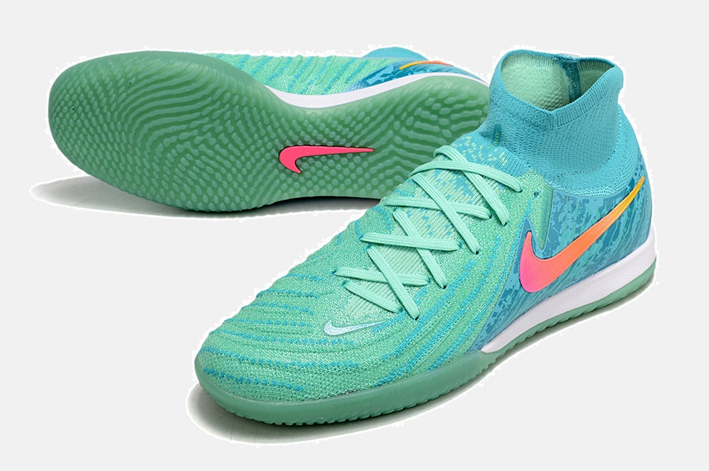 Tênis Futsal Nike Phantom Luna IC - Azul e Verde - detalhe