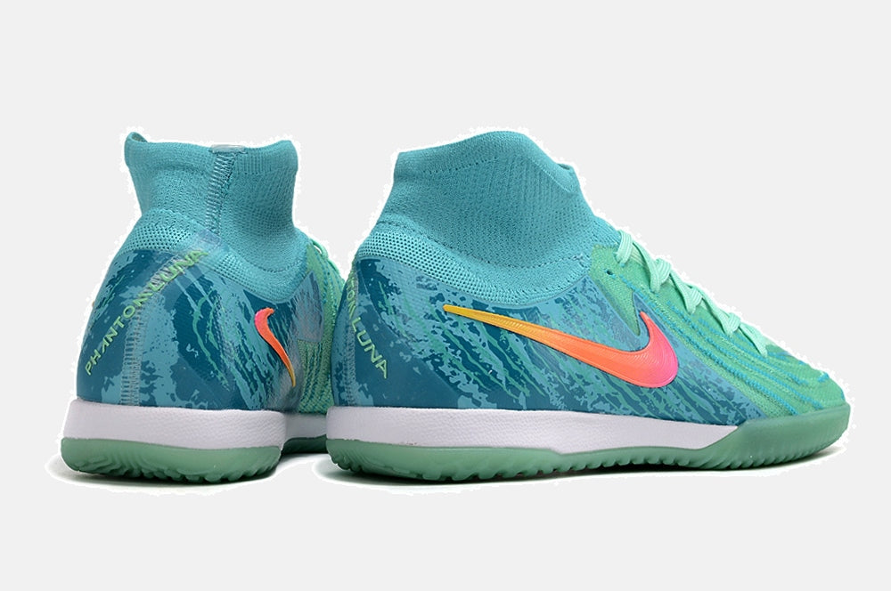 Tênis Futsal Nike Phantom Luna IC - Azul e Verde - imagem 7